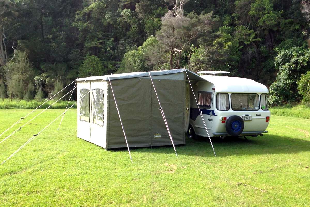 Heavy Duty Canvas 3.0M Walk Thru Awning - Dark Grey OR Olive Green view 2