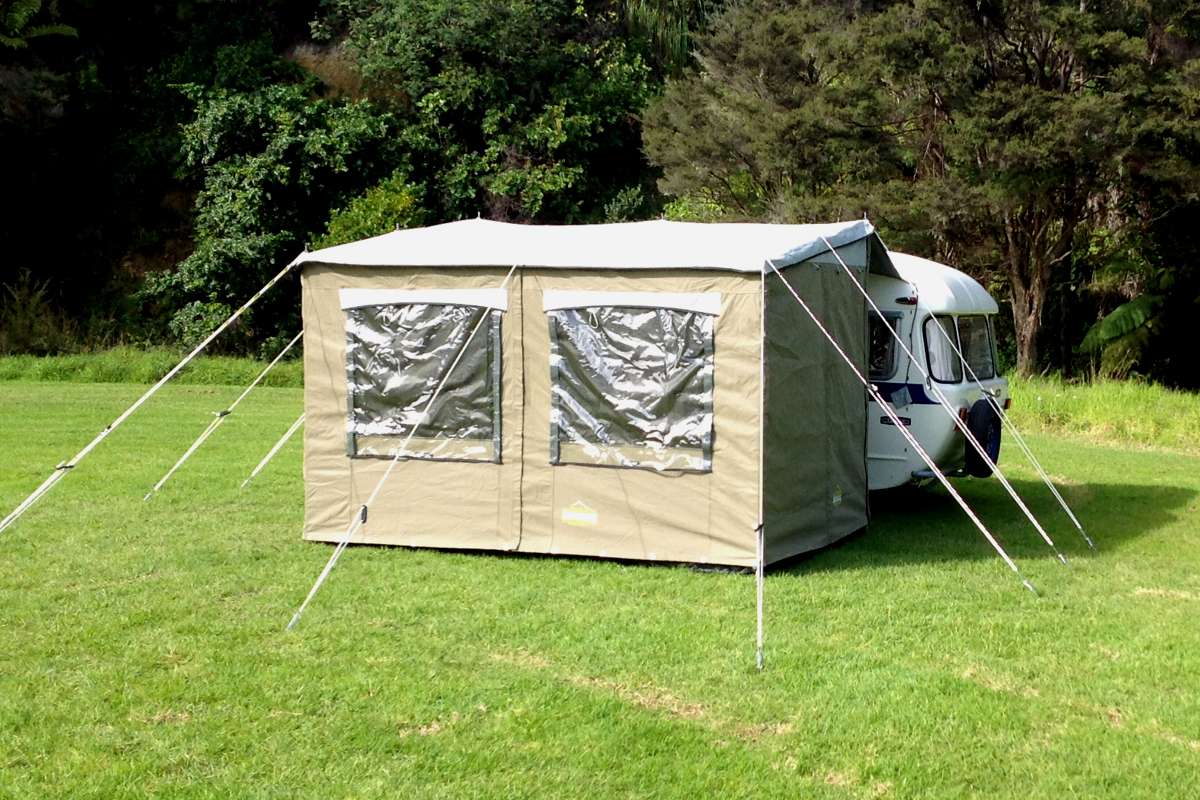 Heavy Duty Canvas 3.0M Walk Thru Awning - Dark Grey OR Olive Green view 3