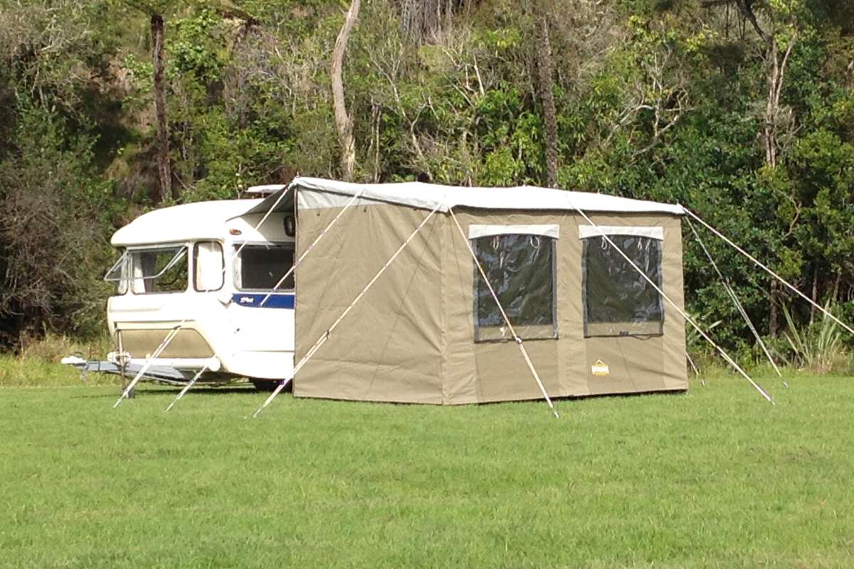 Heavy Duty Canvas 3.0M Walk Thru Awning - Dark Grey OR Olive Green view 4