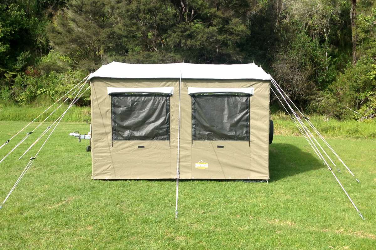 Heavy Duty Canvas 3.0M Walk Thru Awning - Dark Grey OR Olive Green view 5