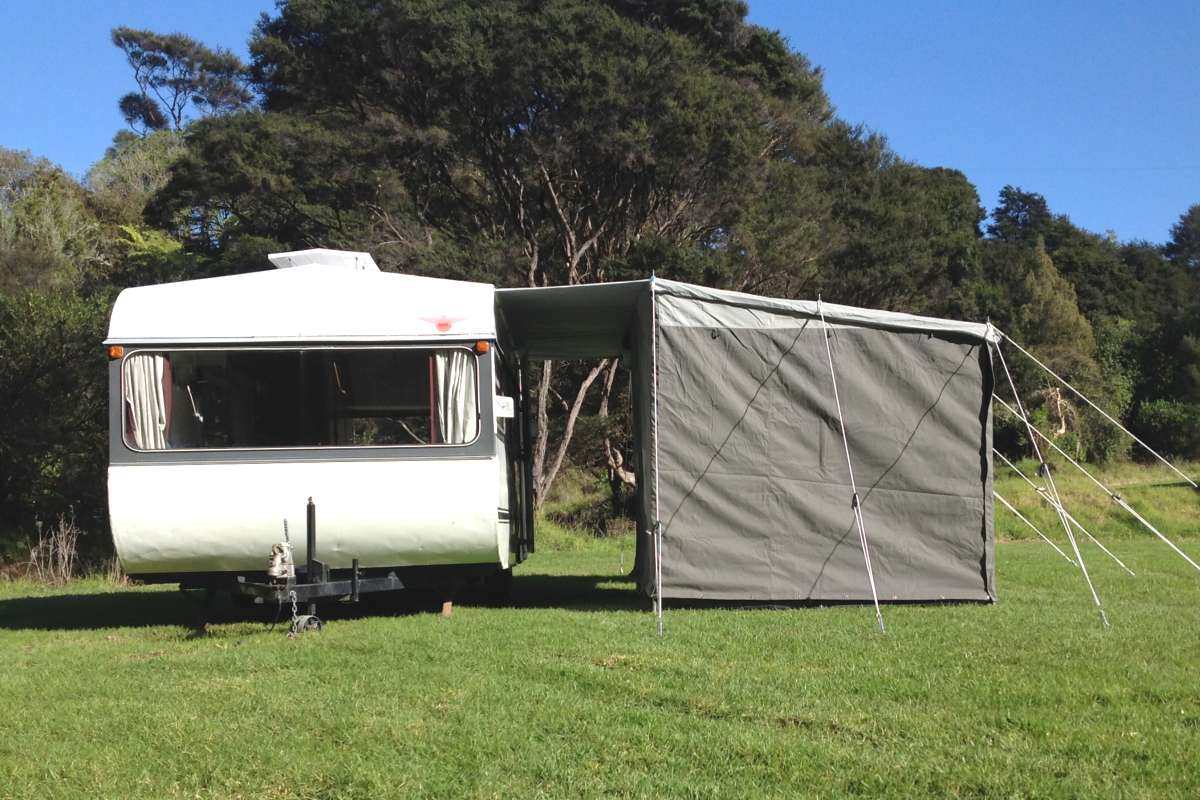 Heavy Duty Canvas 4.0M Walk Thru Awning - Dark Grey or Olive Green view 5