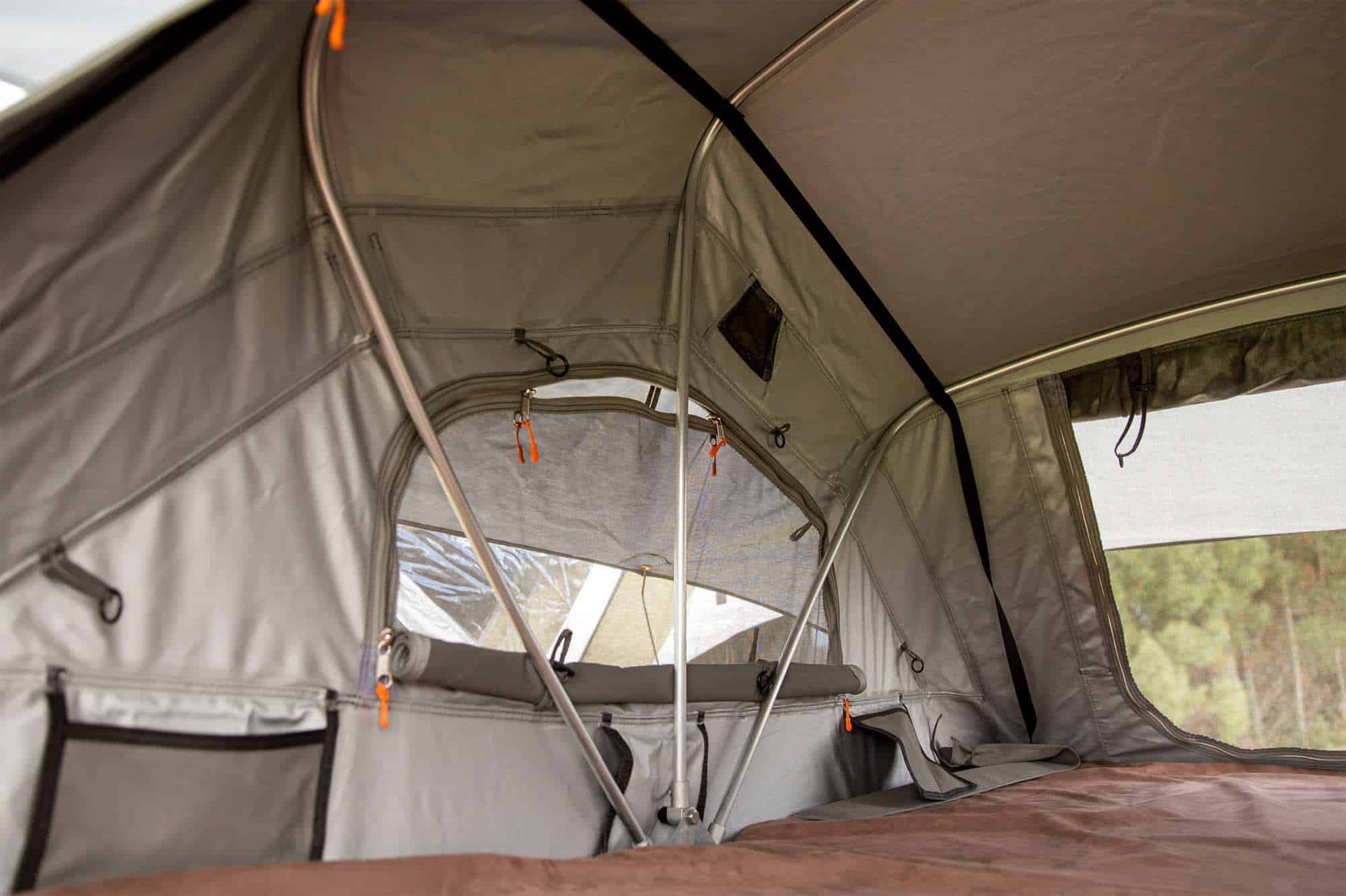 Mt Brown Roof Top Tent – Olive Green with Smokey White Fly view 11