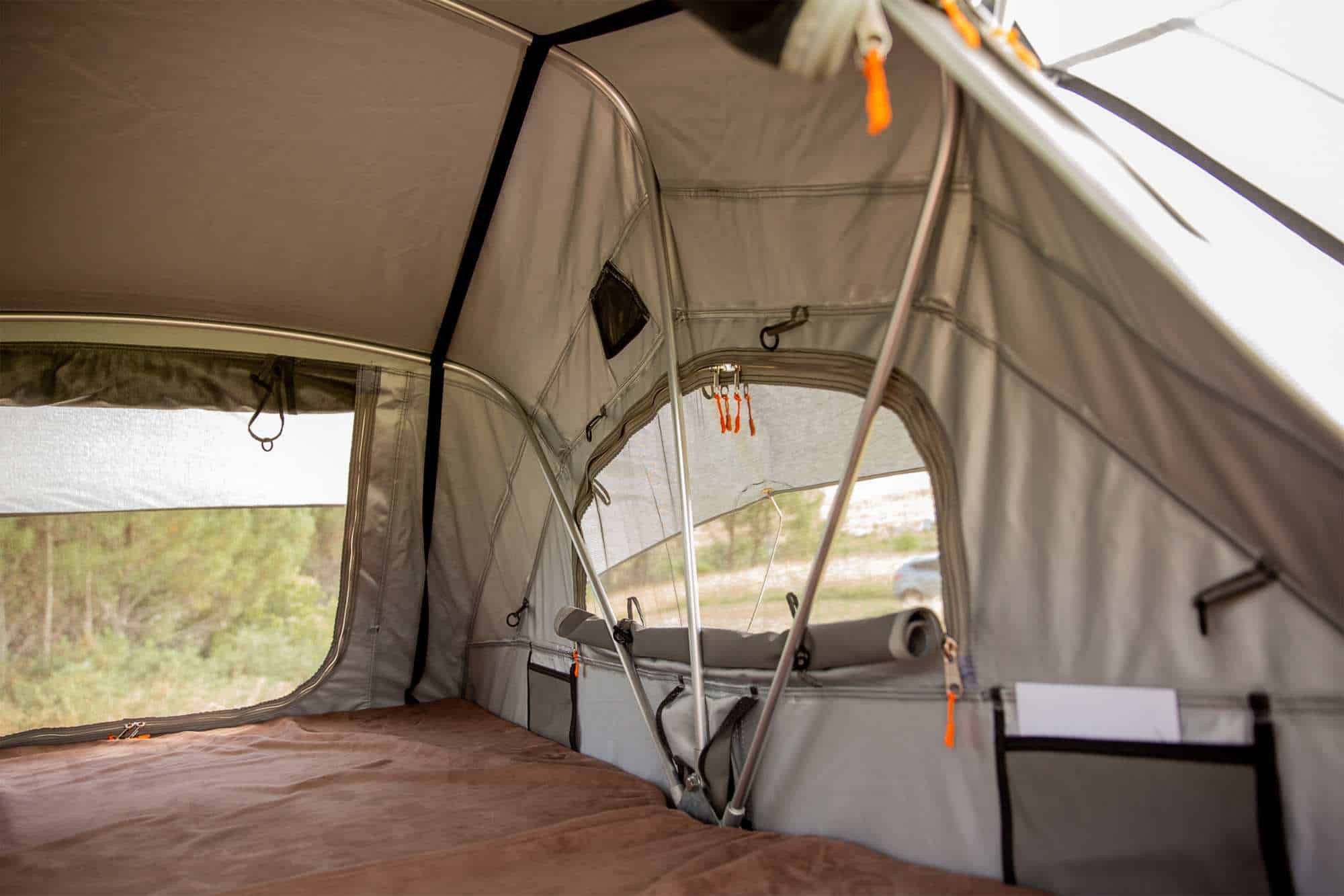 Mt Brown Roof Top Tent – Olive Green with Smokey White Fly view 12