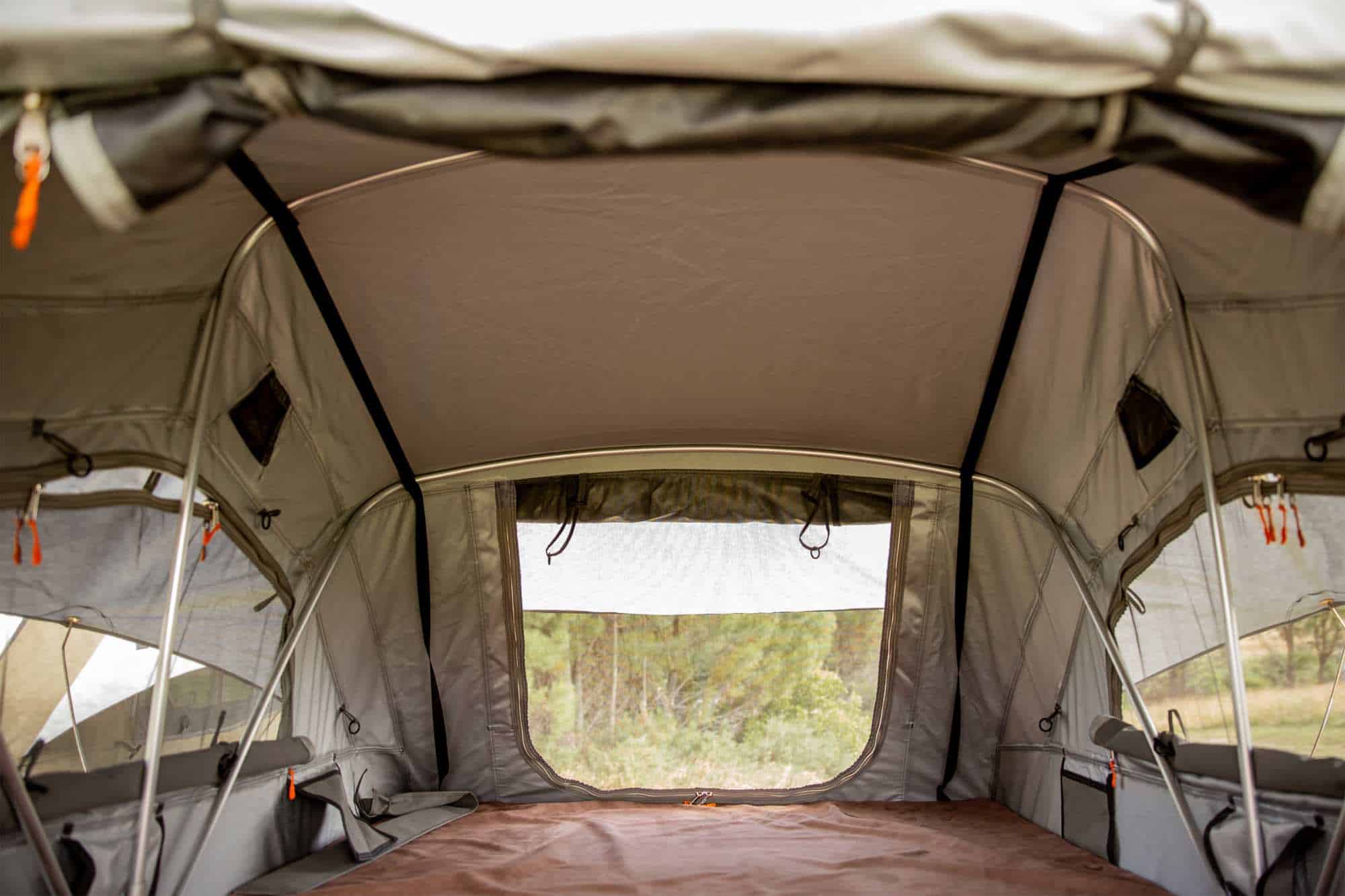Mt Brown Roof Top Tent – Olive Green with Smokey White Fly view 13