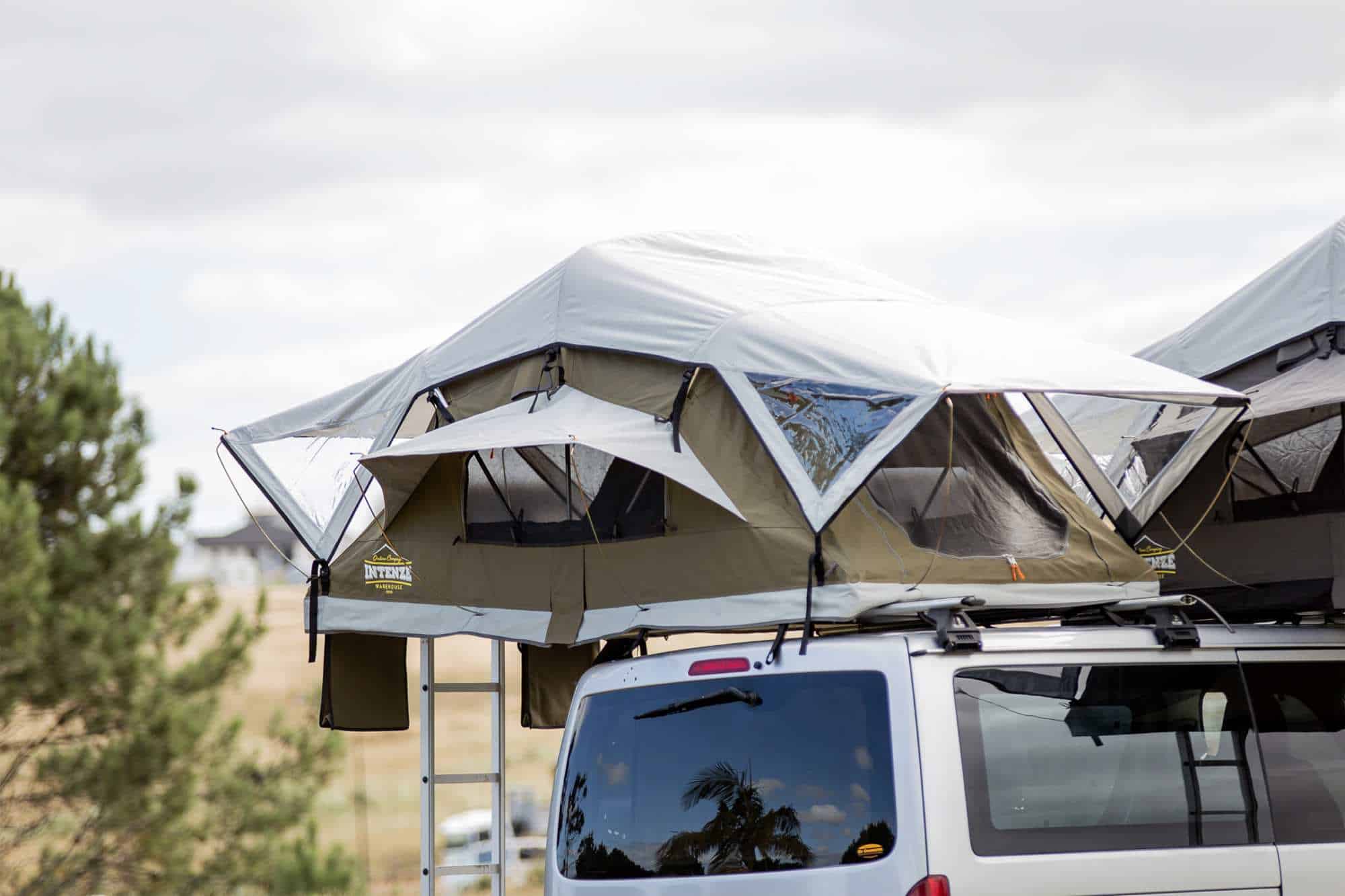 Mt Brown Roof Top Tent – Olive Green with Smokey White Fly view 5